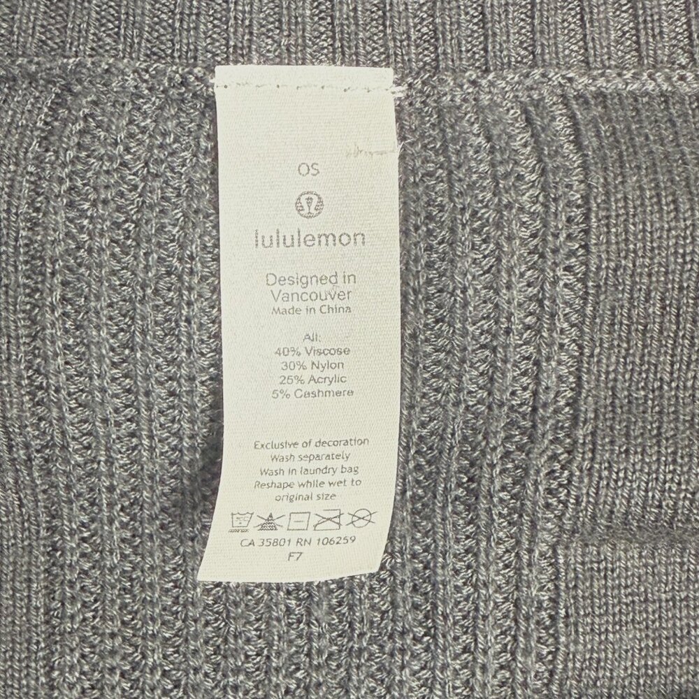Lululemon Be At Ease Poncho Womens OS Gray Knit High-Low Short Sleeve Sweater - Picture 5 of 8